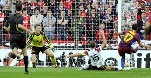 Pedro ha obert el marcador a la final de Wembley on el Barça ha guanyat la seva quarta Champions (EFE)