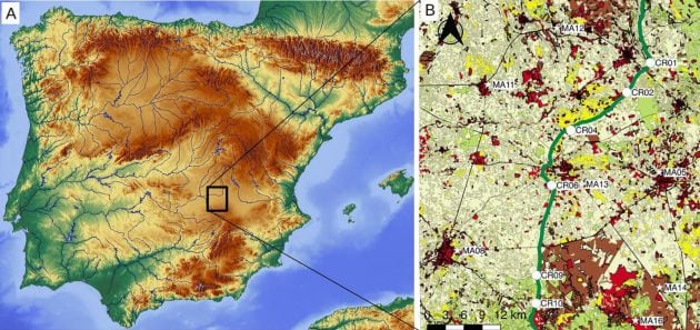 Tramo de la Cañada Real Conquense o de los Serranos donde se ha realizado la investigación.