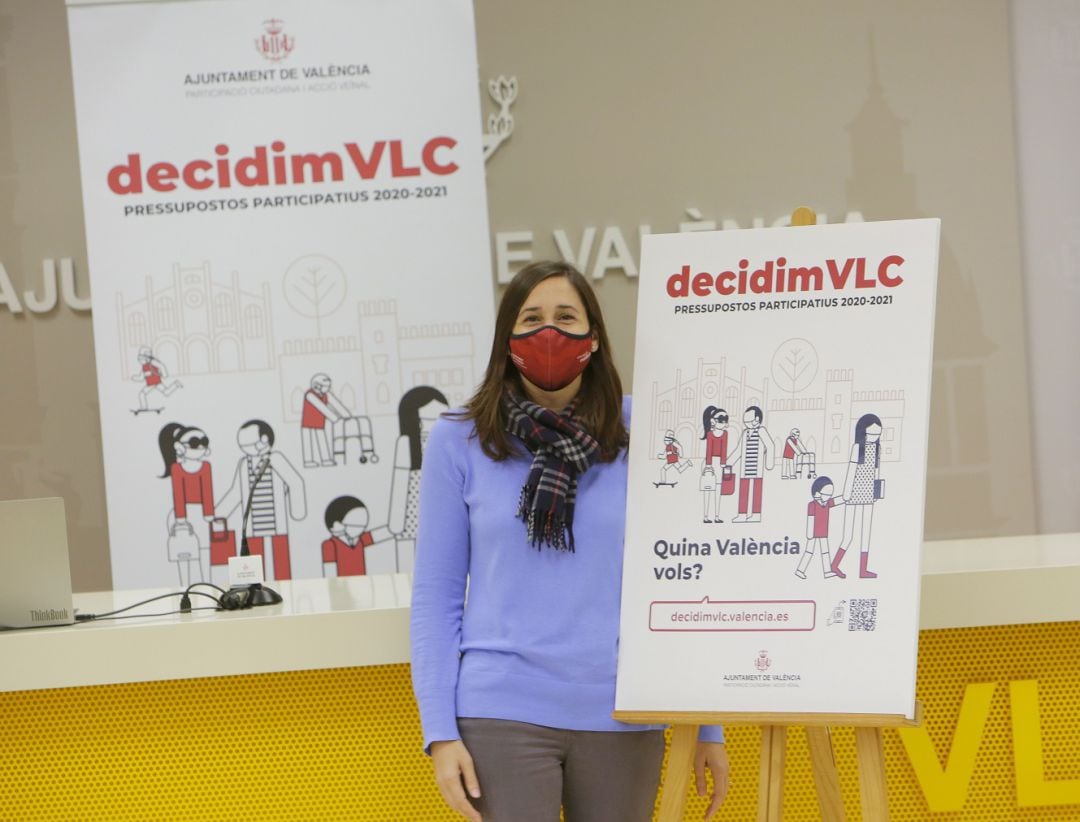 Concejala de Participación Ciudadana, Elisa Valía presentando la actual edición de Decidim VLC