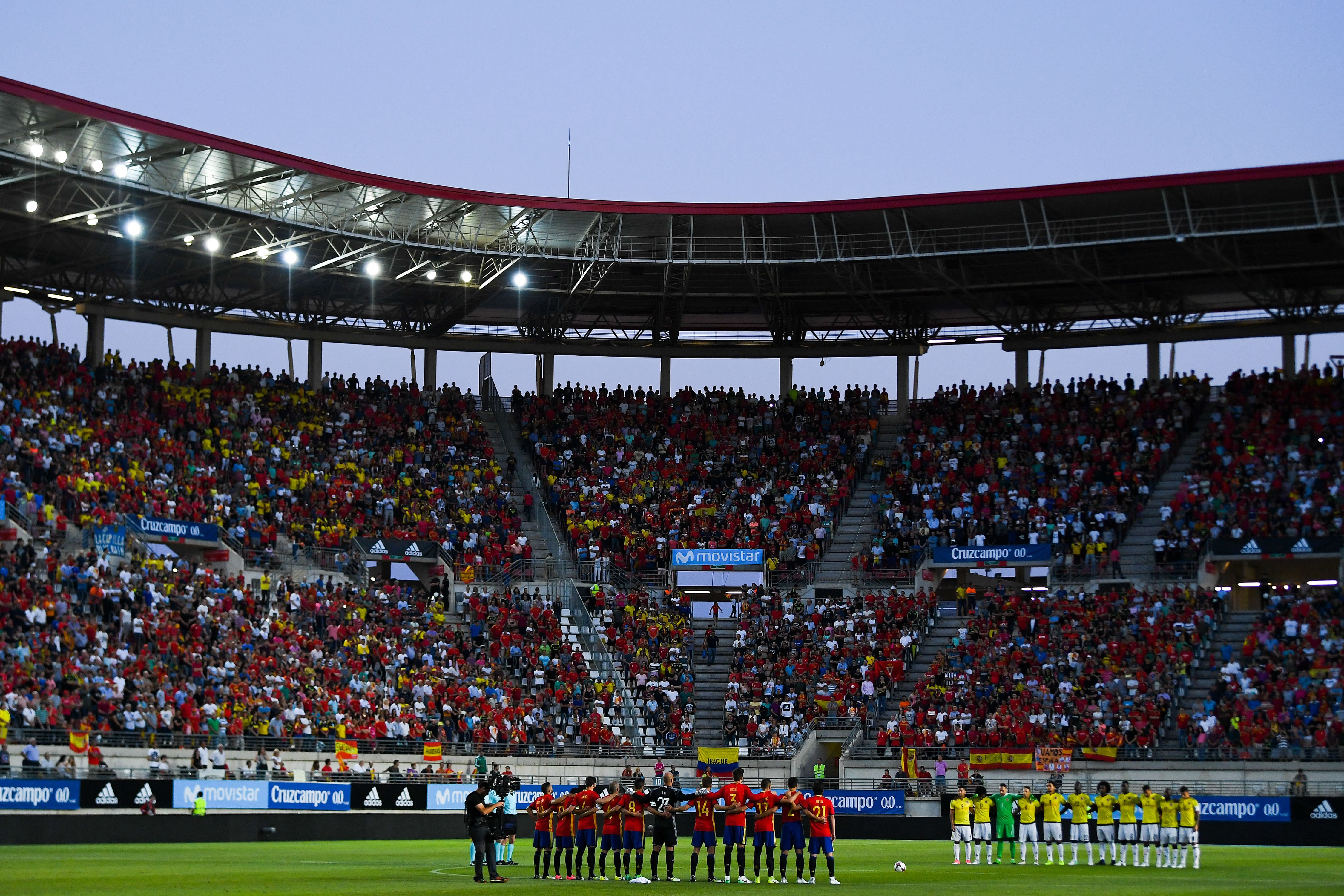 Imagen del partido que enfrentó a las selecciones de fútbol de España y Colombia en el estadio 'Enrique Roca' en 2017