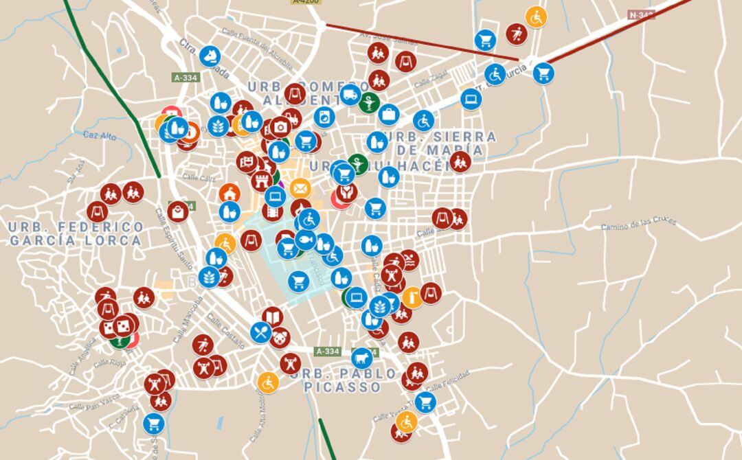 Mapa interactivo servicios básicos en Baza