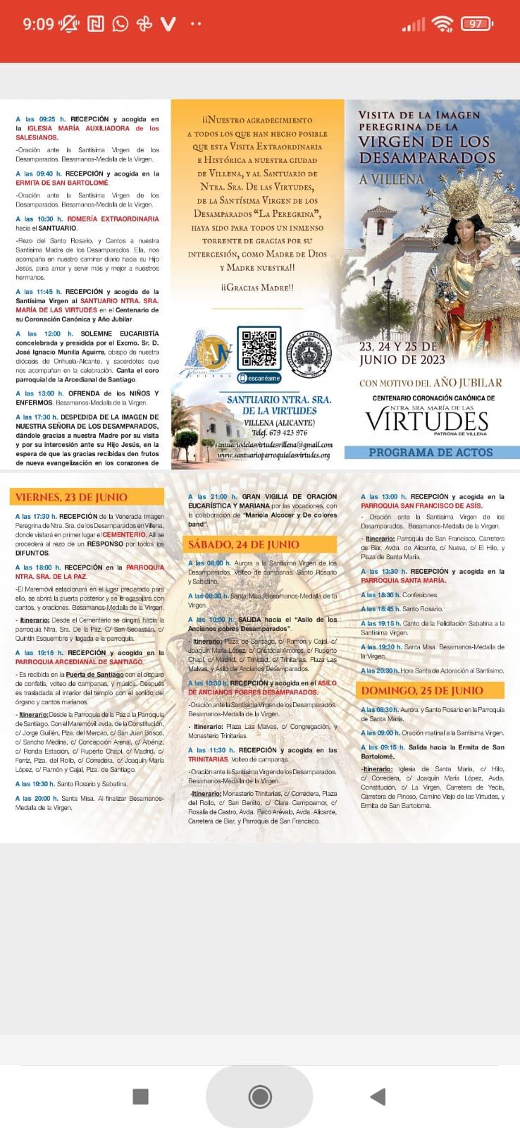 programa de actos previsto