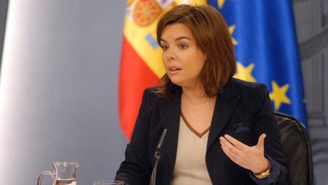 La vicepresidenta del Govern, Soraya Sáenz de Santamaría, a la roda de premsa del Consell de Ministres