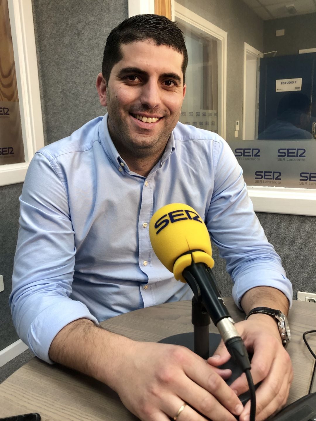 Benjamín Perdomo (Cs) en los estudios de SER Lanzarote