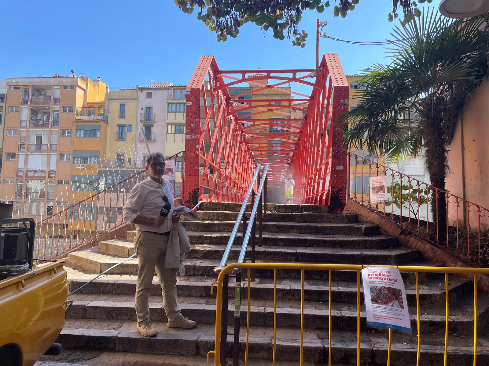 Josep Maria Birulés, al Pont de les Peixateries Velles