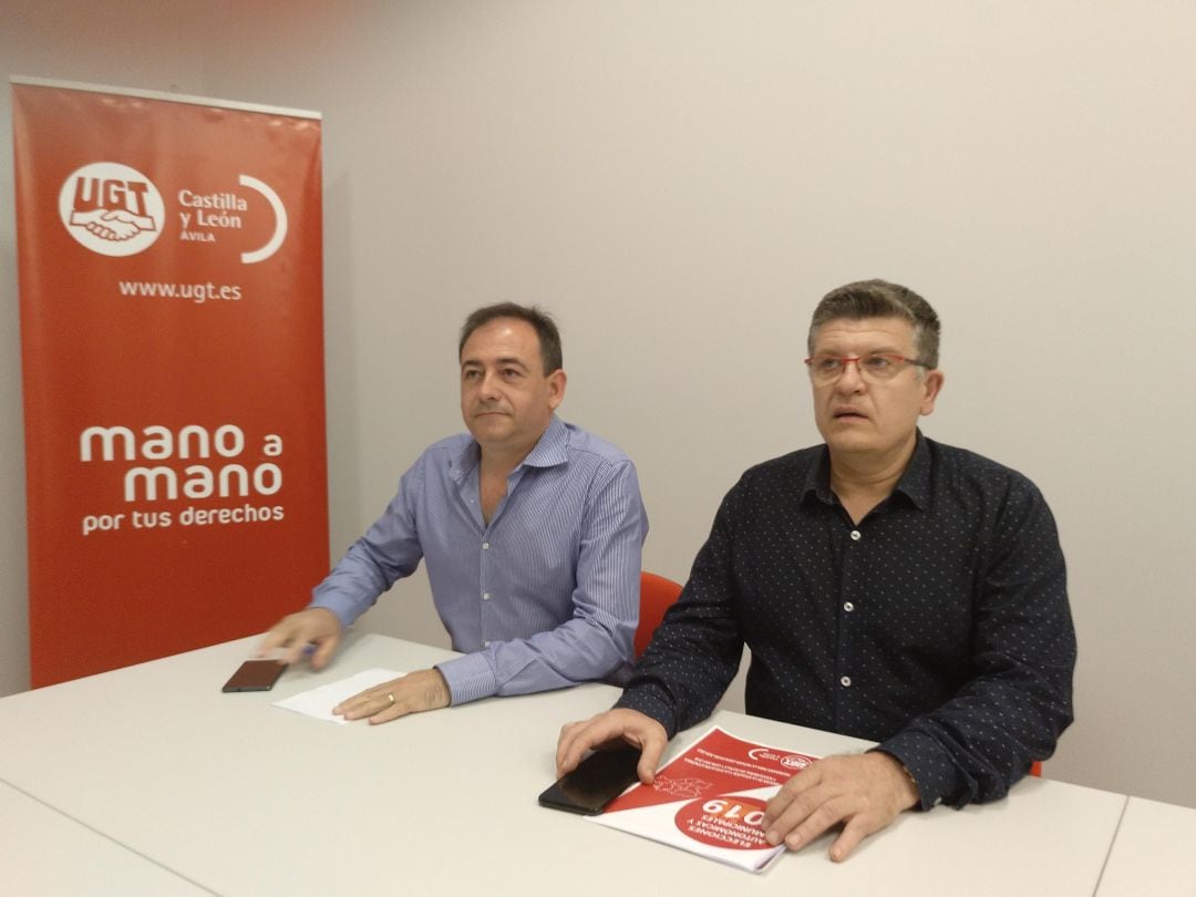 José Carlos Pajares y Javier García en la sede de UGT