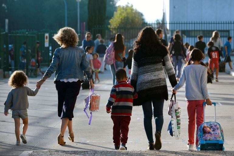 Vuelta al colegio en un centro de Valladolid.