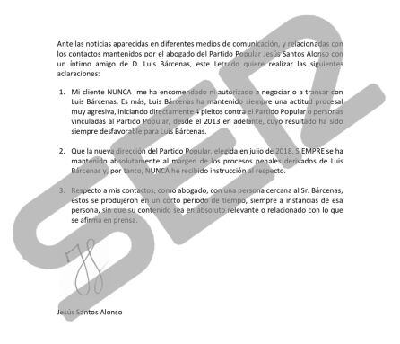 El documento íntegro del abogado del PP