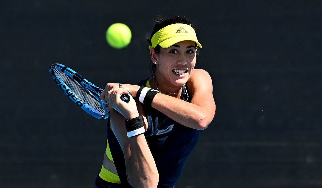 Garbiñe Muguruza, durante su encuentro ante la rusa Samsonova.