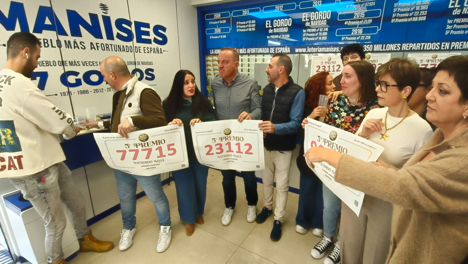 Lotería Manises el día del Sorteo de Navidad