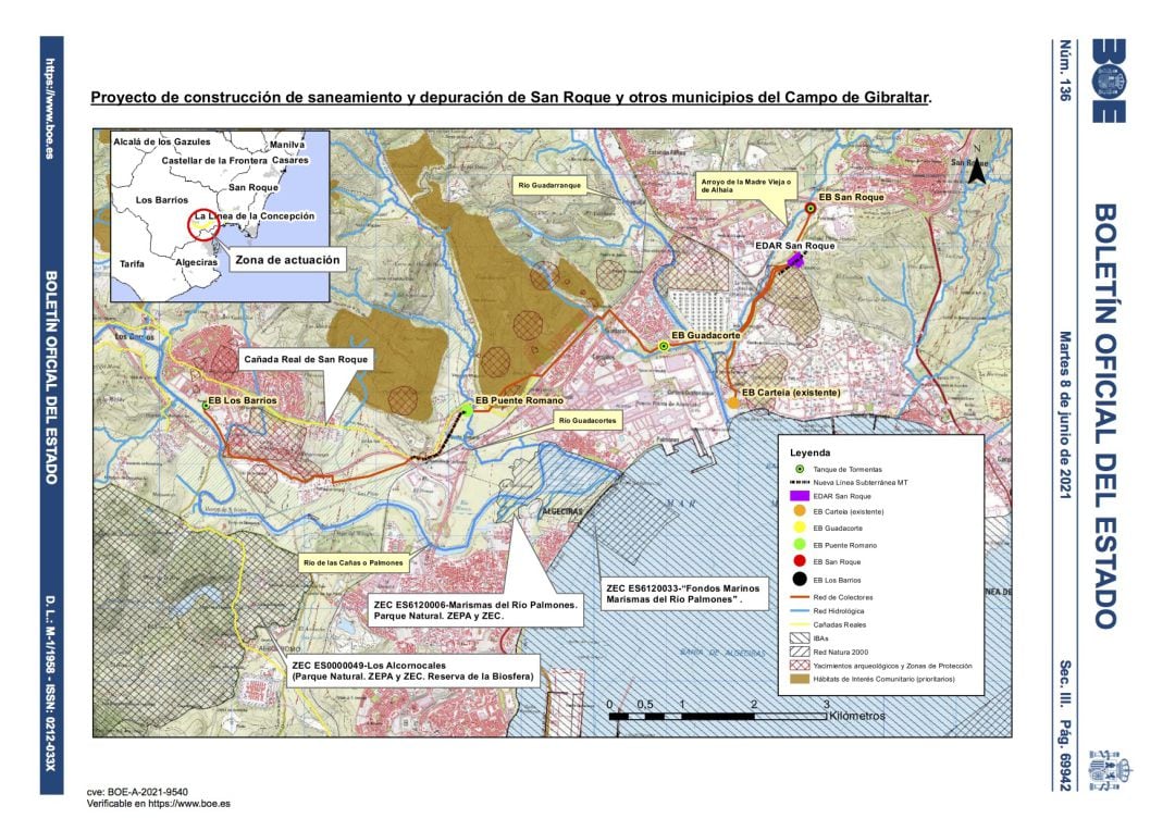 Proyecto de construcción de saneamiento y depuración de San Roque.