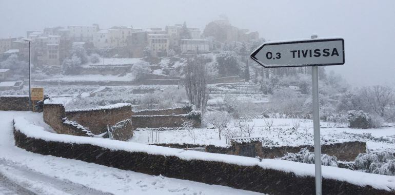 L'entrada de Tivissa, a la Ribera d'Ebre.