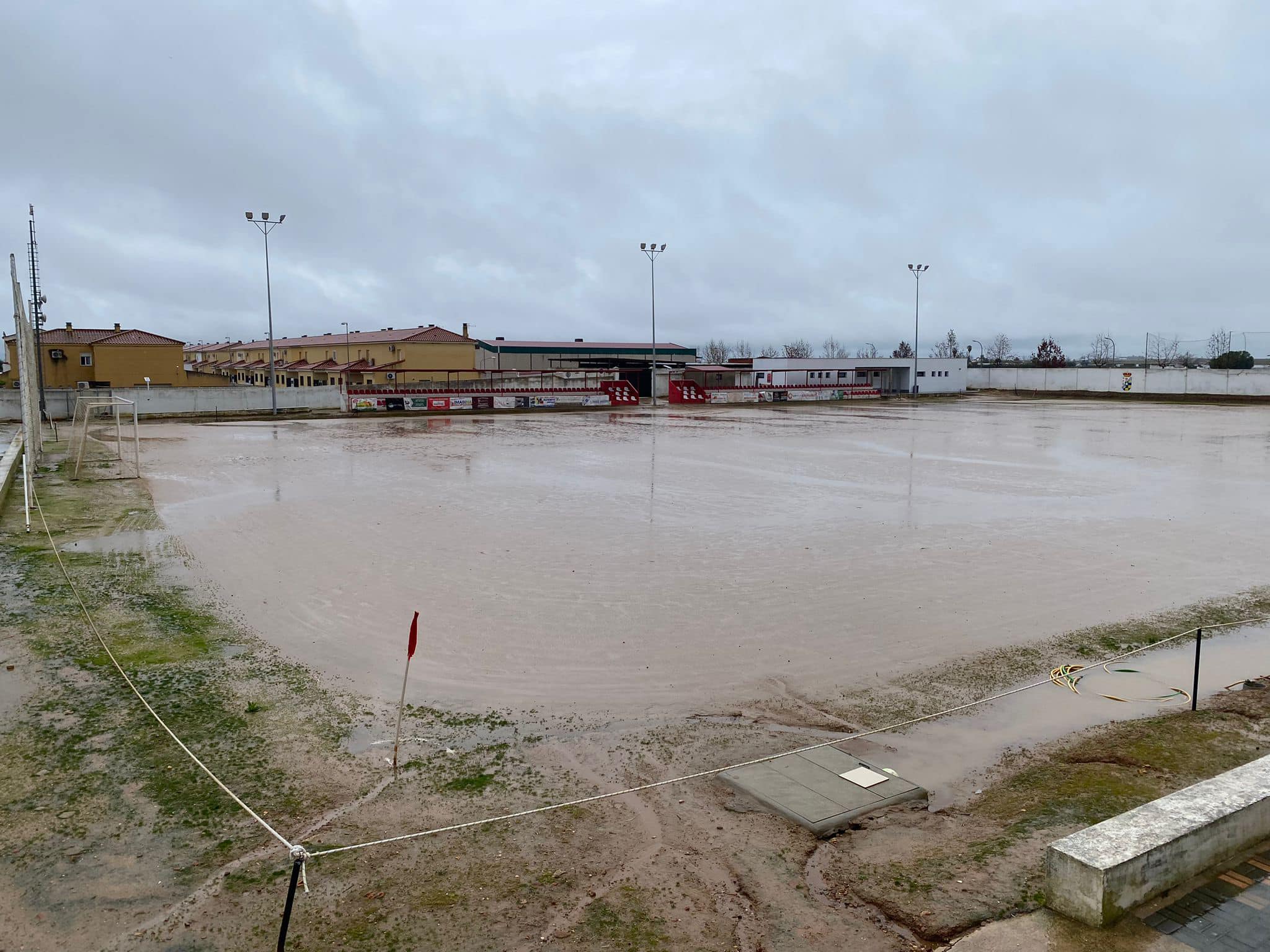 El campo de la UP Barbaño, inundado durante esta temporada.