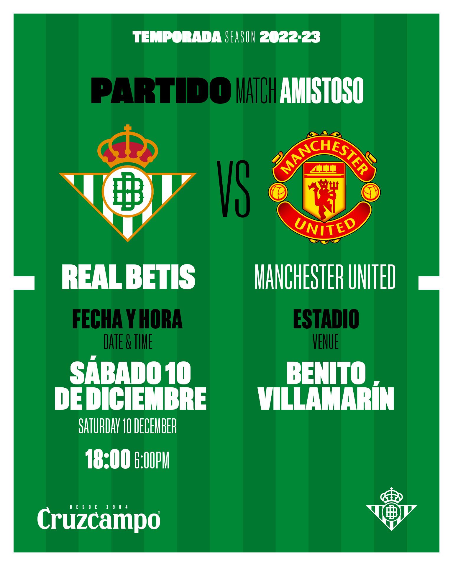 El Betis anuncia un amistoso para el sábado 10 de diciembre