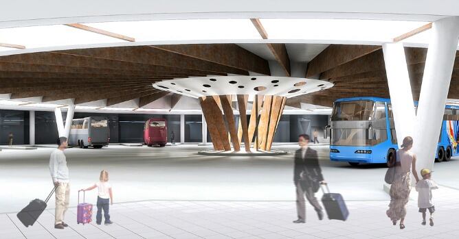 Infografía de la futura estación de autobuses de San Sebastián