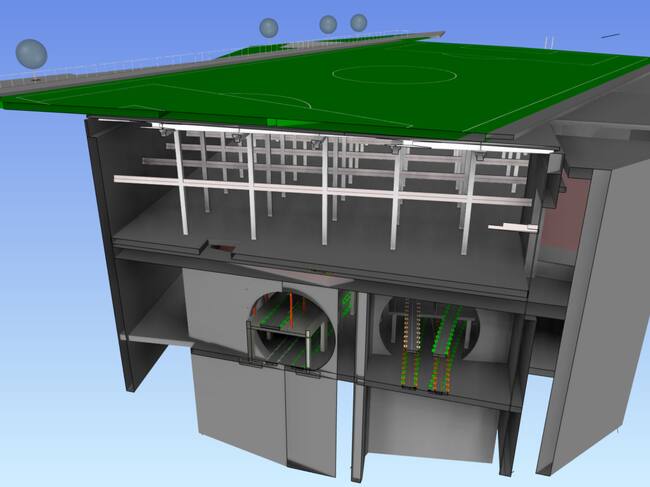 Recreració del futur cobriment del macropou de la Sagrera