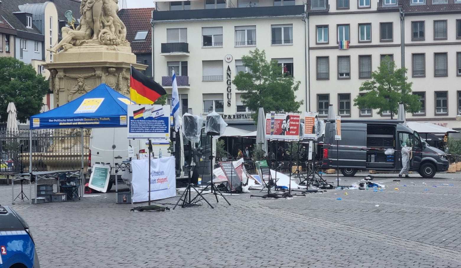 Varios heridos en un ataque con cuchillo en la plaza central de la ciudad alemana de Mannheim. (Photo by Rene Priebe/picture alliance via Getty Images)