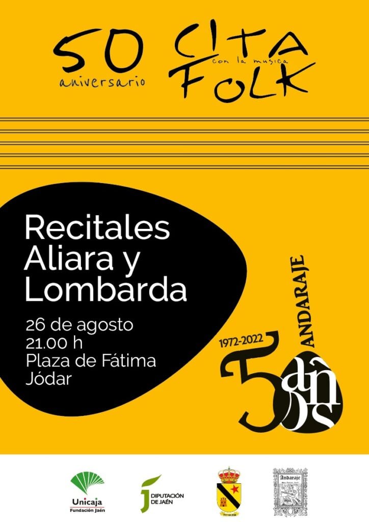 Cartel de los recitales de Aliara y Lombarda