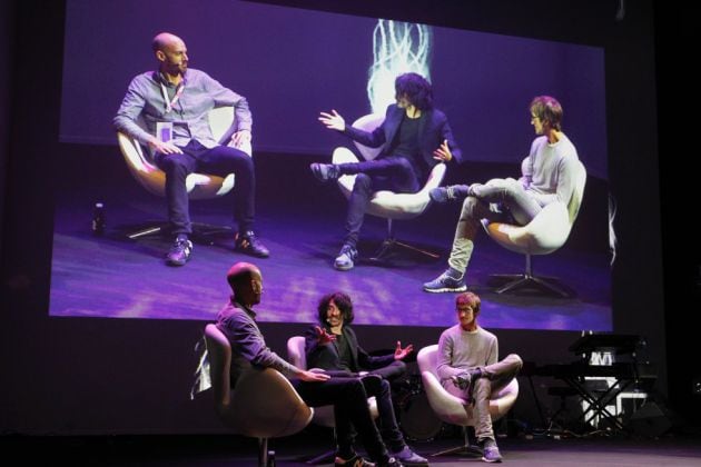 Juan de Antonio (CEO y fundador de Cabify), Jaime García Cantero (El País Retina); Óscar Pierre (cofundador de Glovo). Foto de Pablo Monge