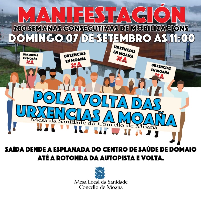 Manifestación sanidad pública en Moaña