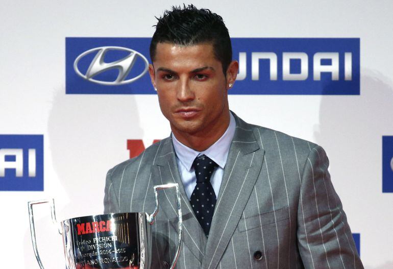 Cristiano Ronaldo, durante la entrega de Trofeos Marca, en un acto que ha tenido lugar esta mañana en Madrid