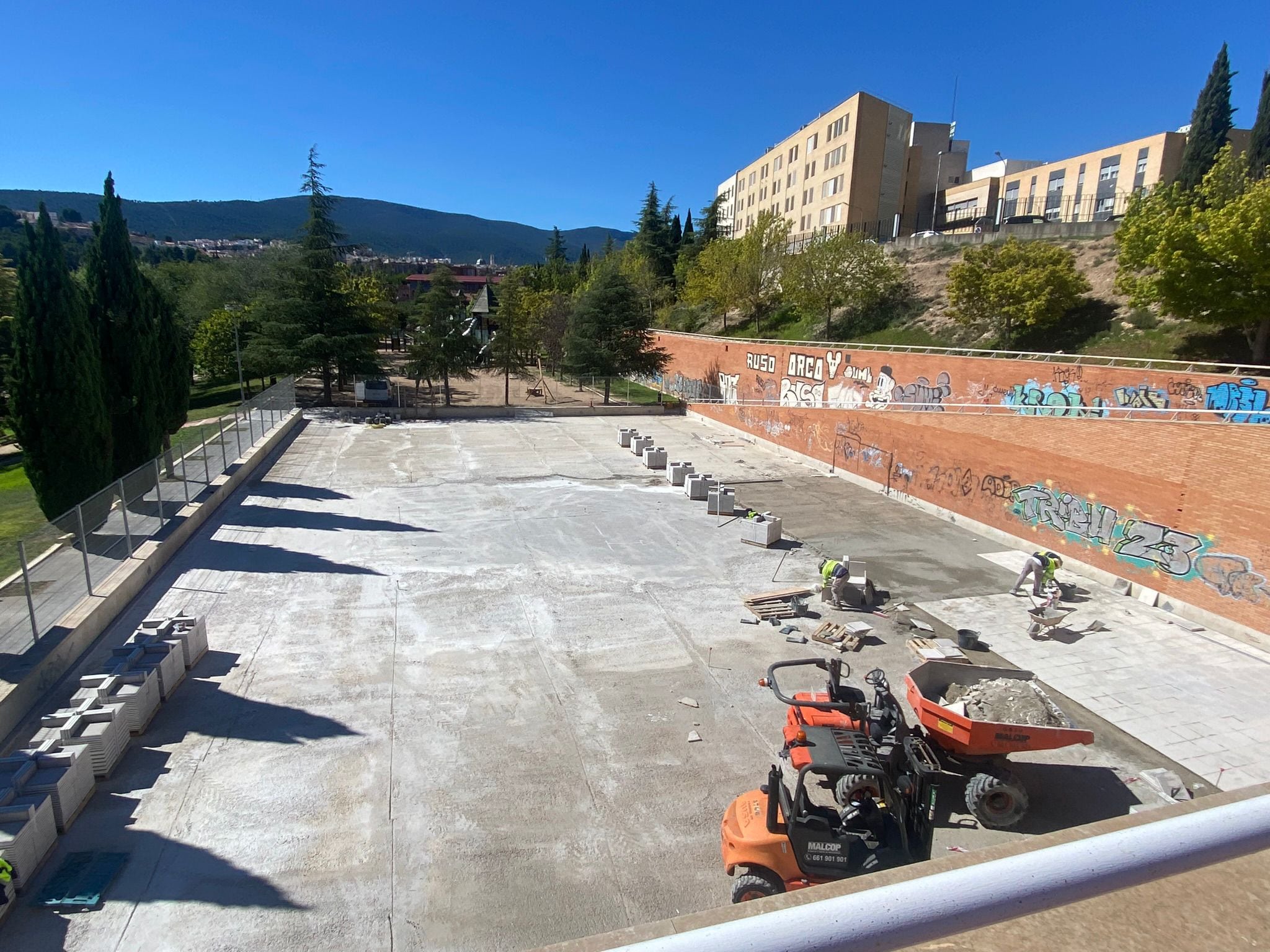 Obras Pista Zona Nord Parque de los Tubos en Alcoy