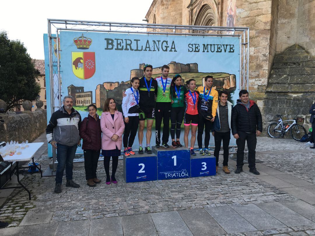 Podio del Duatlón de Berlanga, clasificatorio para el Nacional.