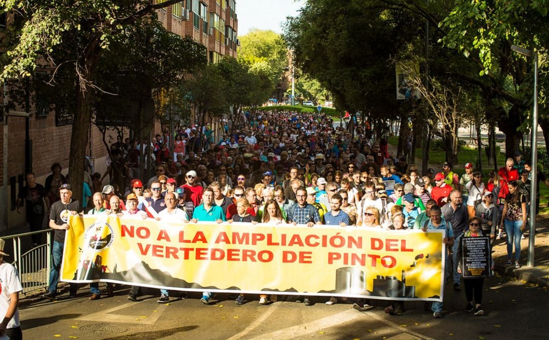 La manifestación por las calles de Pinto