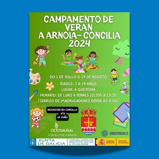 Cartaz do campamento de verán de Arnoia