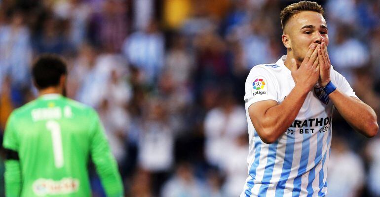 Ontiveros celebra su gol ante el Celta