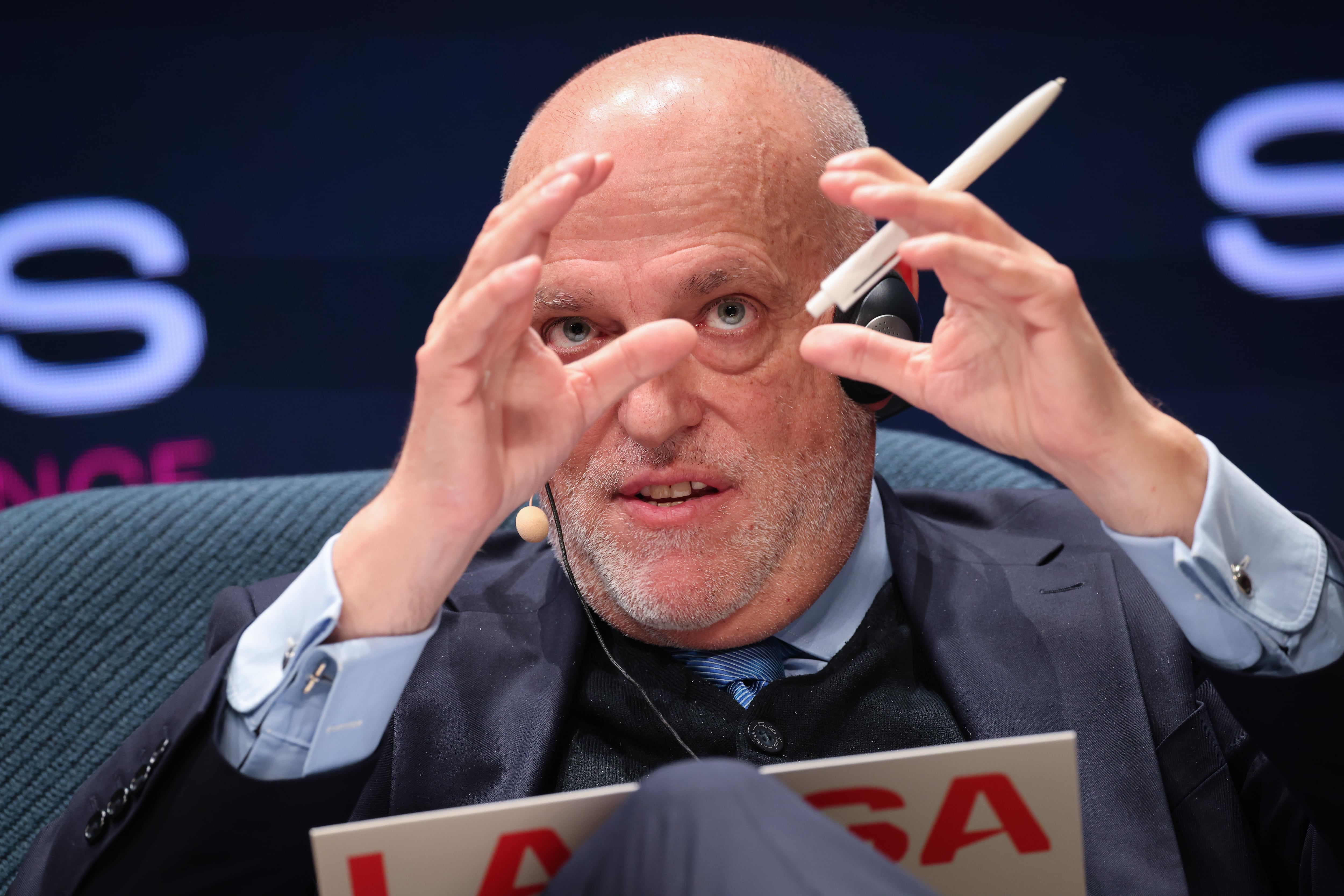 Javier Tebas, presidente de LaLiga, durante un acto