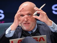 Javier Tebas durante una conferencia