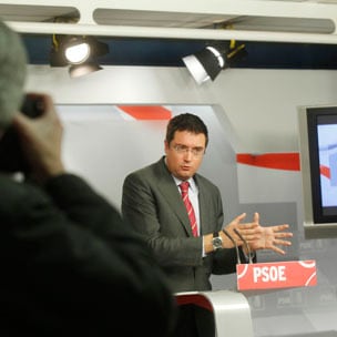 Óscar López durante su comparecencia de prensa (PSOE)