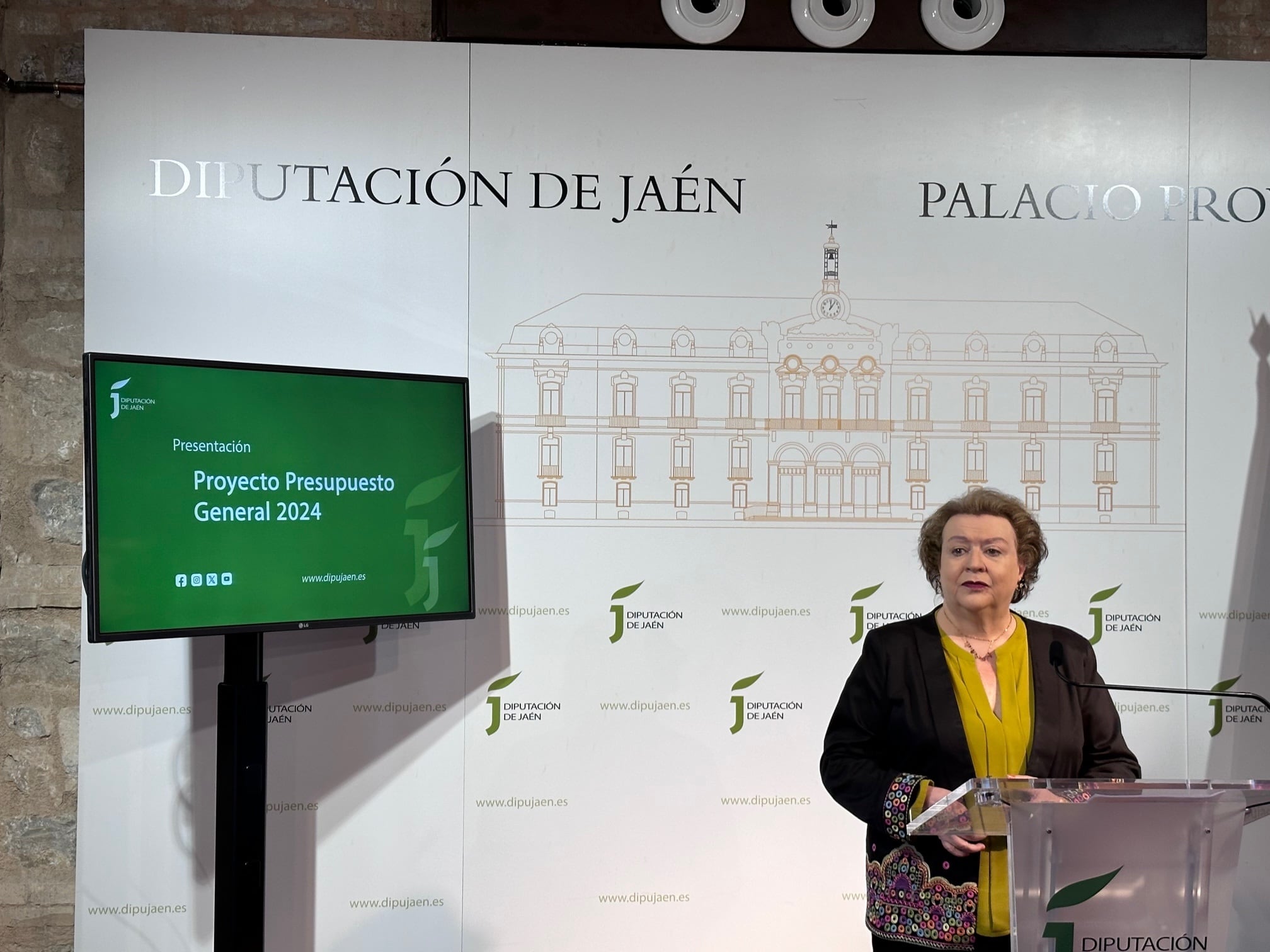 Pilar Parra presenta los presupuestos de la Diputación Provincial para 2024.