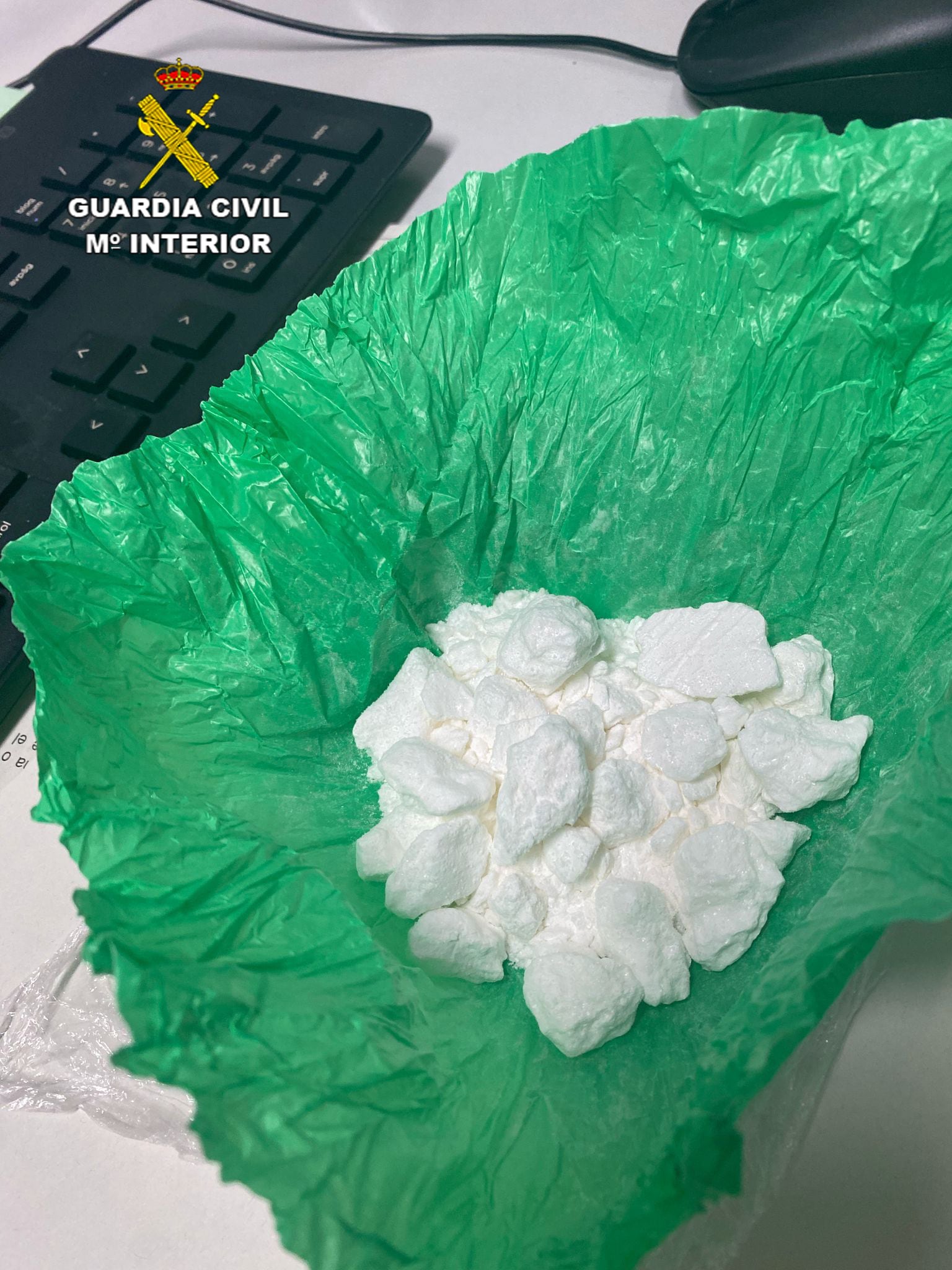 Bolsa de cocaína intervenida