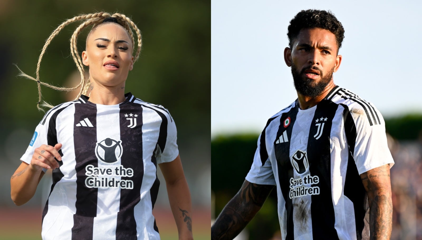 Alisha Lehmann y Douglas Luiz, jugadores de la Juventus