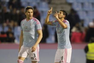 El jugador del Celta hizo el primer tanto del partido desde el punto de penalti.