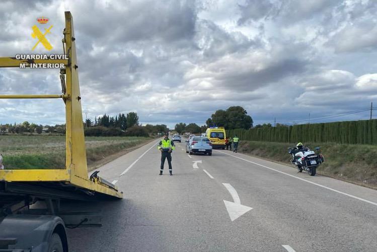 Accidente de circulación en la A-132 en Alerre con presencia de la Guardia Civil