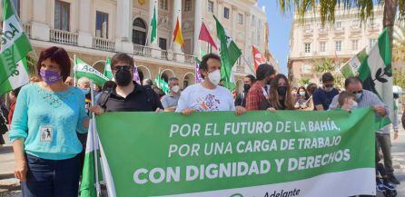 José María González Y Teresa Rodríguez En La Manifestación Contra El Cierre De La Planta De Airbus De Puerto Real.