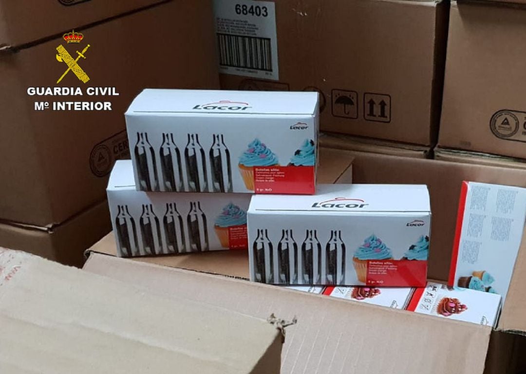 Imagen de archivo de cápsulas de 'gas de la risa'