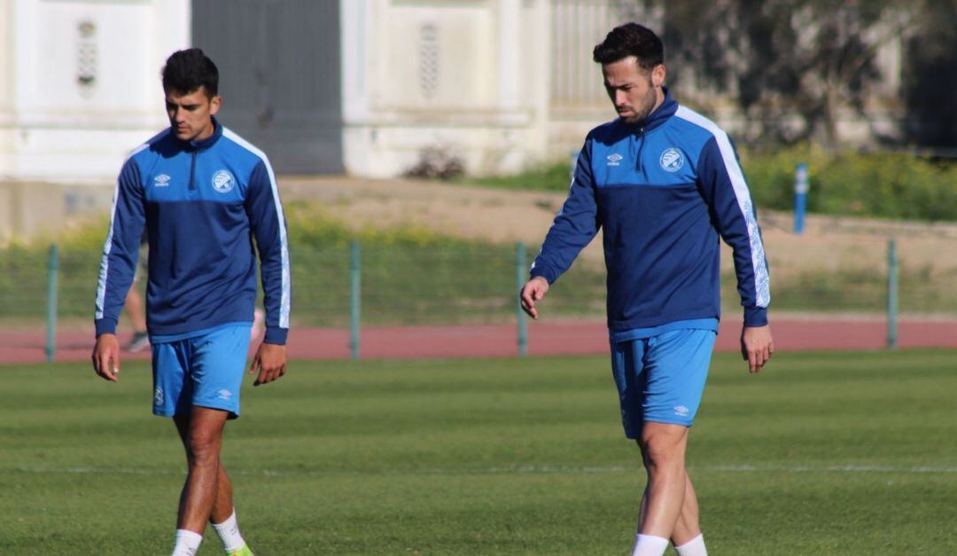 Poley durante su primer entrenamiento con el Xerez DFC 
