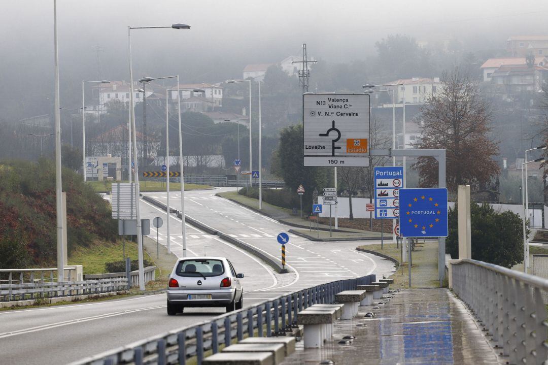 La frontera de Galicia con Portugal, en O Porriño, Galicia (España)