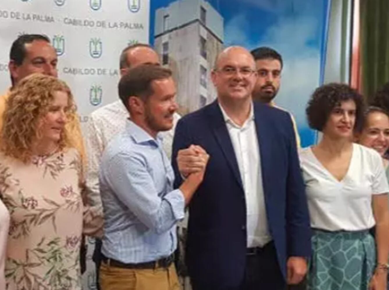 Mariano Hernández, actual consejero de Transición Ecológica (PP) y Anselmo Pestana (PSOE), actual delegado de Gobierno