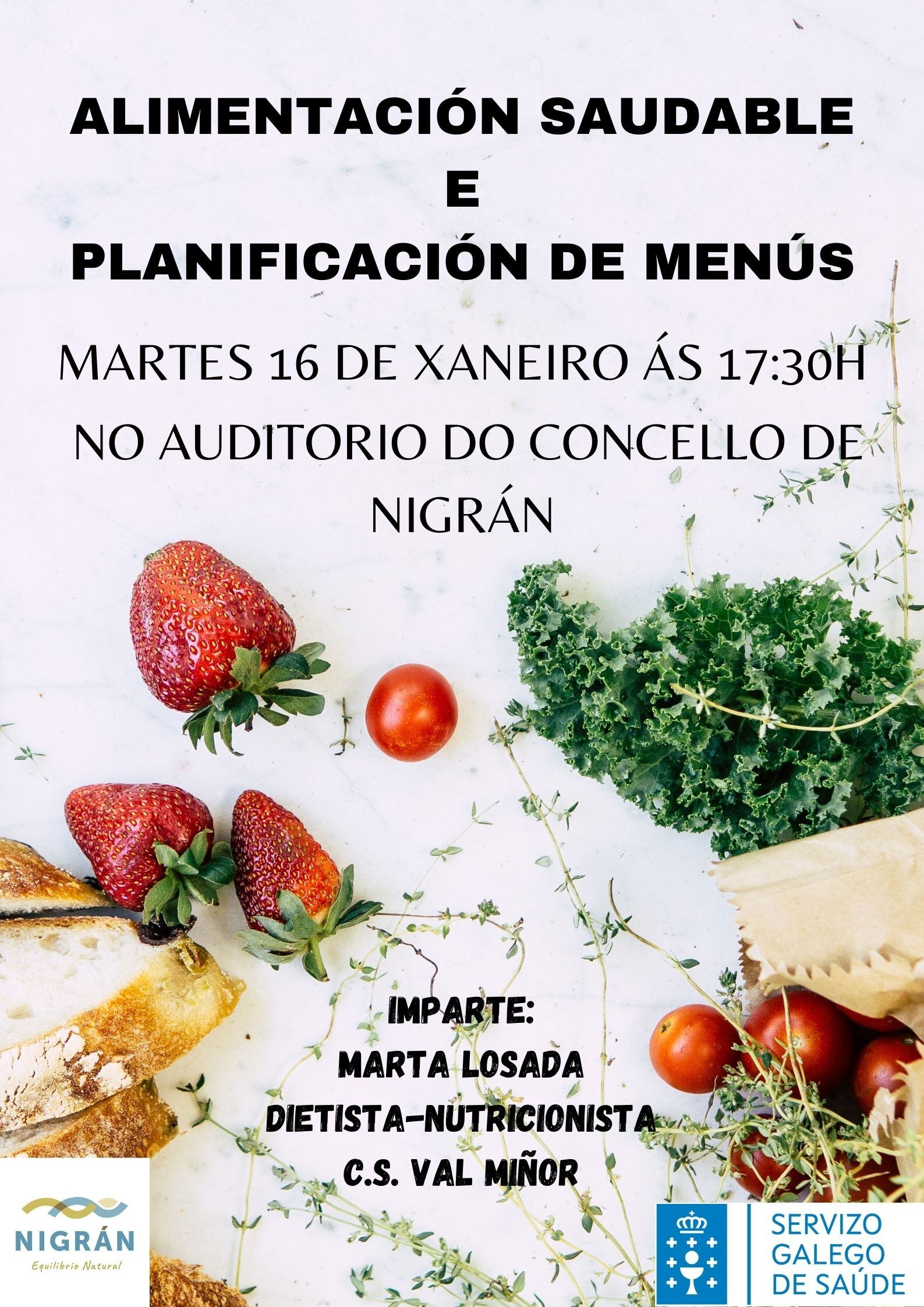 Charla sobre alimentación saludable en Nigrán