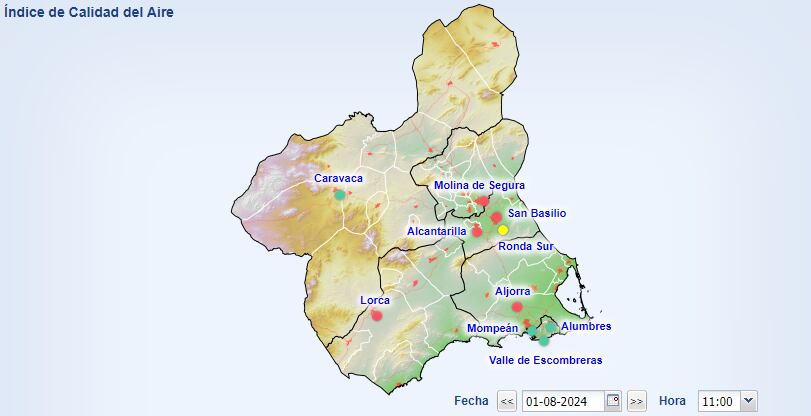 Calidad del aire en la Región de Murcia