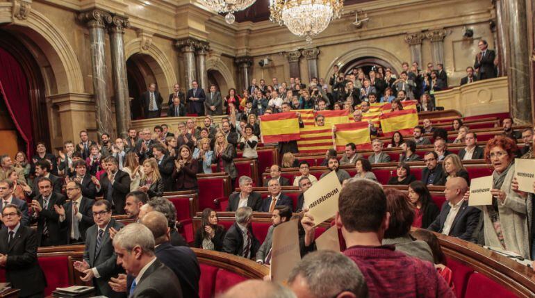 Imatge del Ple del Parlament del 9 de novembre, quan va aprovar la declaració independentista