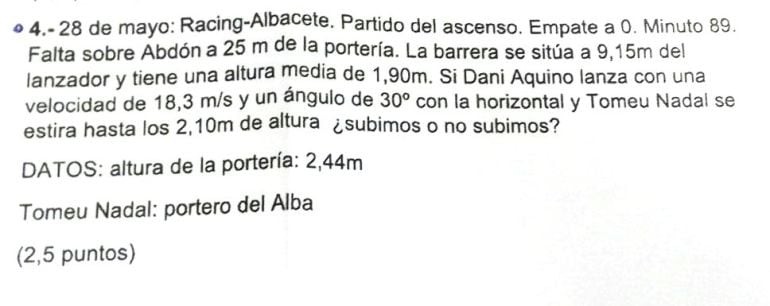 Esta es la pregunta que habla de física, fútbol y playoff de ascenso