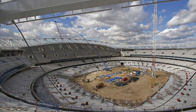 Las obras del nuevo estadio del Atlético de Madrid.