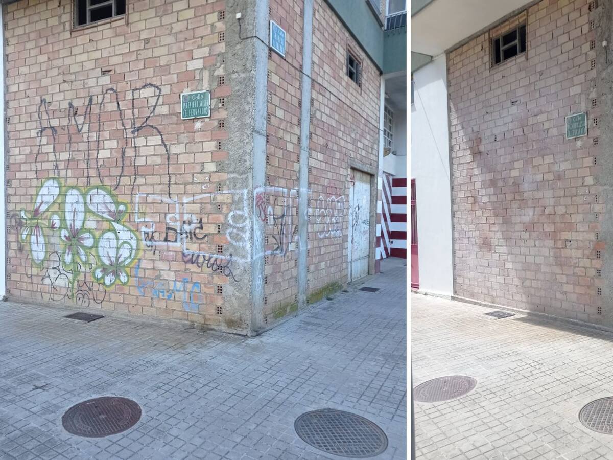 Sigue la limpieza de grafitis en Huesca