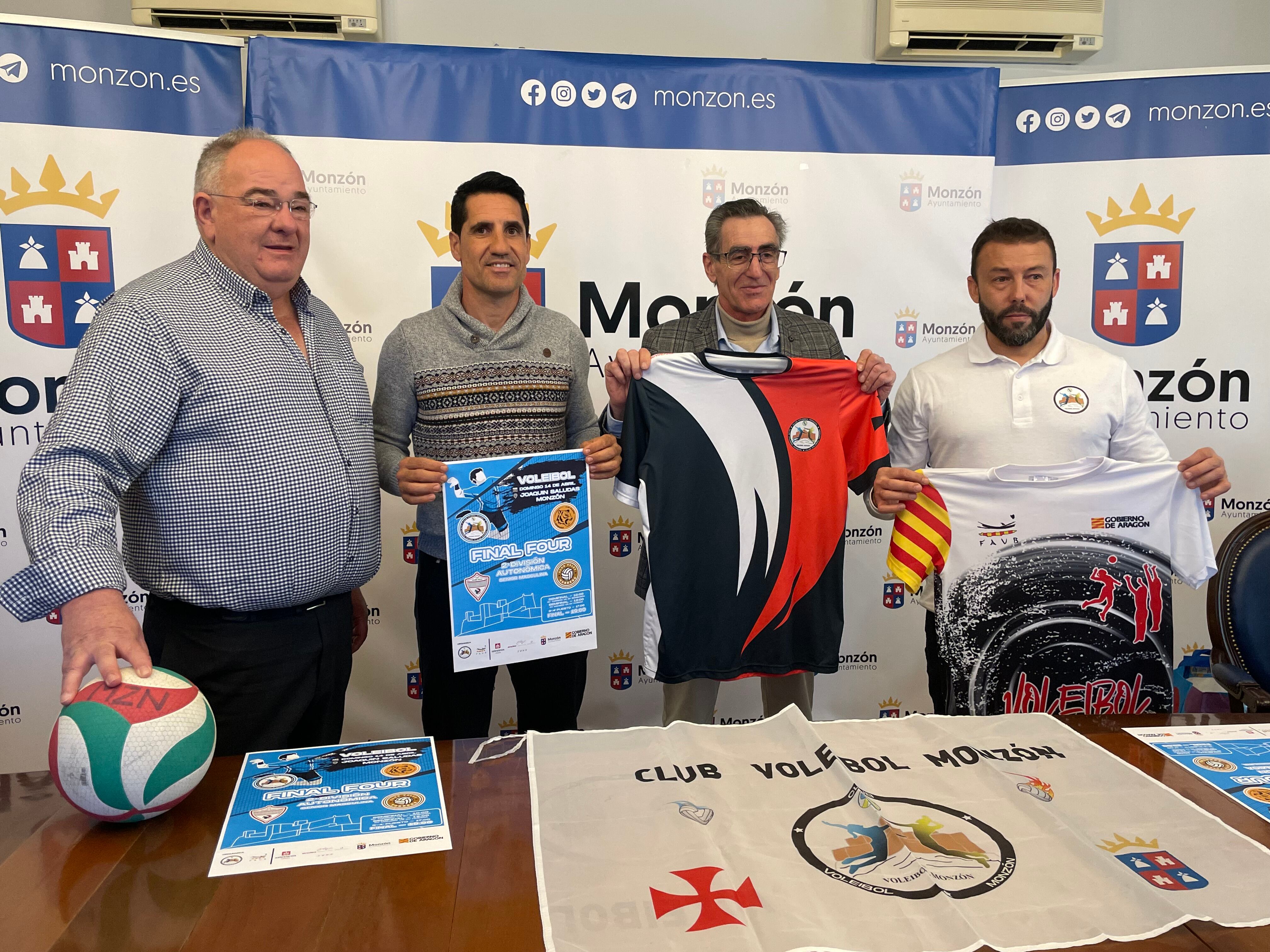 Presentación de la Final Four de Voleibol de la segunda autonómica. Foto: Ayuntamiento de Monzón